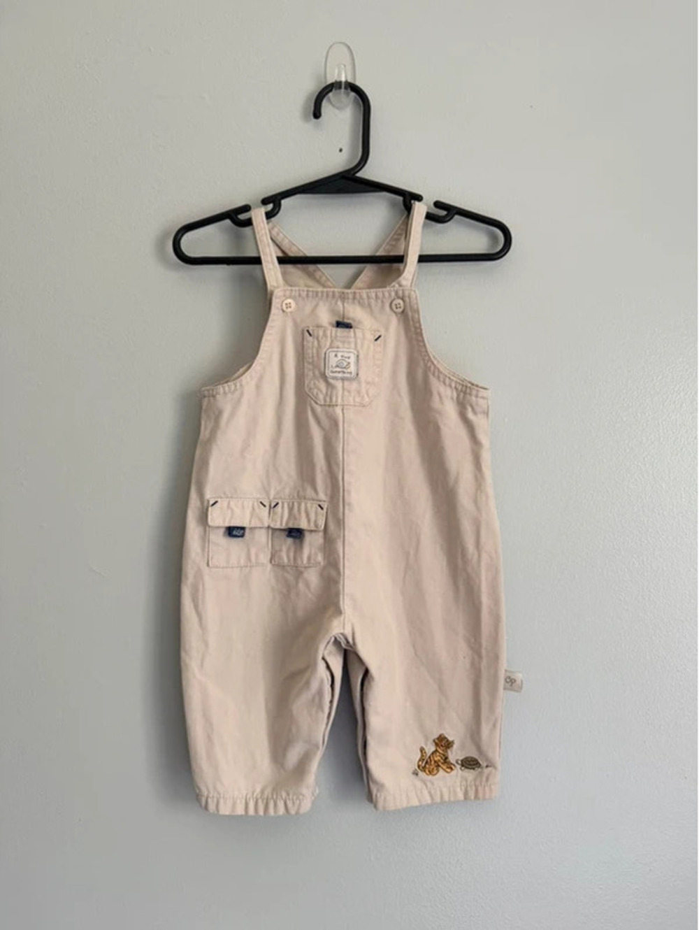 Vintage Classic Pooh Baby Overalls 6M Tigger Turtle Embroidered